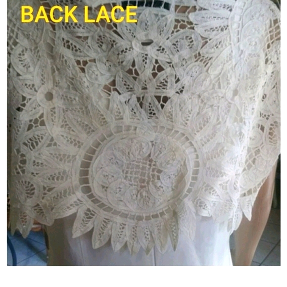 FINAL SALE JENNIFER EDEN White lace/linen dress - Picture 4 of 7